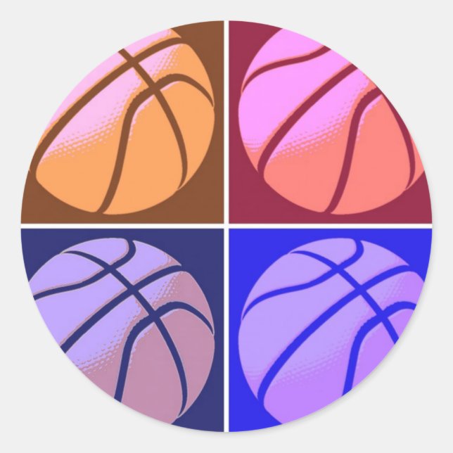 Adesivo Redondo Basquete de pop (Frente)