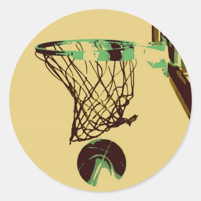 Adesivo Redondo Basquete de pop (Frente)