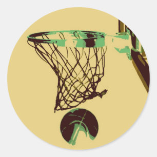 Adesivo Redondo Basquete de pop