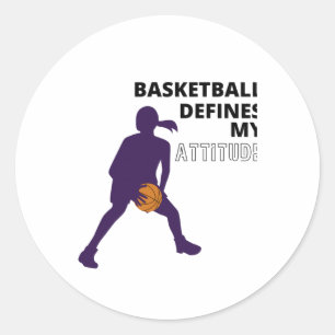 Adesivo Redondo Basquete define minha atitude