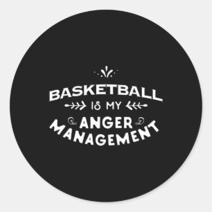 Adesivo Redondo Basquete Divertido de Basquete é minha gestão de r