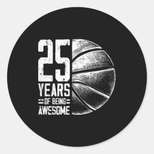 Adesivo Redondo Basquete do Jogador Épico 25 Anos Basquete Antigo