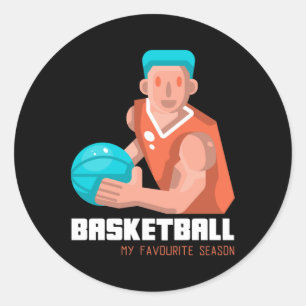 Adesivo Redondo Basquete É Meu Jogador De Época Favorito