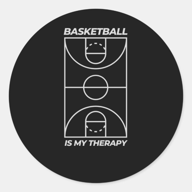 Adesivo Redondo Basquete é minha terapia (Frente)