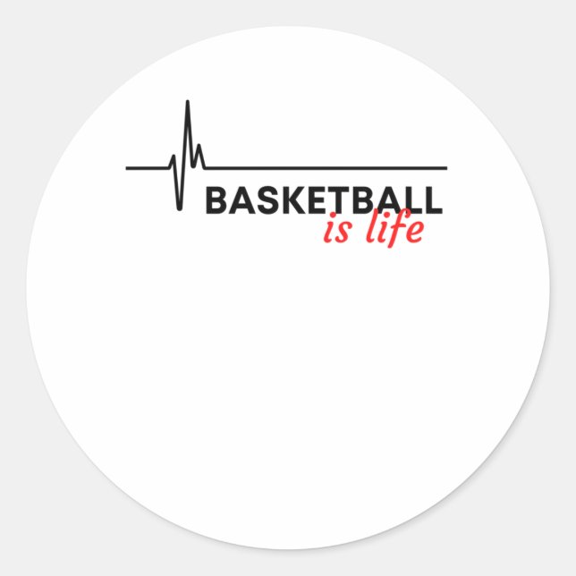 Adesivo Redondo Basquete É Vida. (Frente)