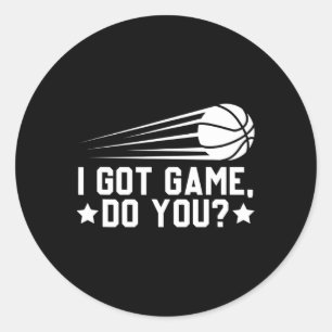 Adesivo Redondo Basquete Eu Tenho Jogo, Você