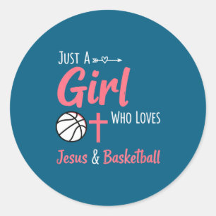 Adesivo Redondo Basquete Jesus Ama Cristão Cristão