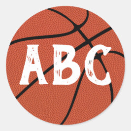 Adesivo Redondo Basquete Letras de Equipe Personalizadas ou Número