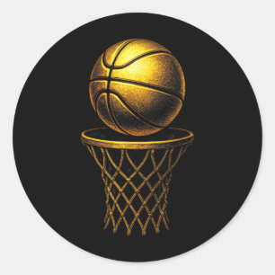 Adesivo Redondo Basquete - Lover Engraçado de Basquete Esportivo