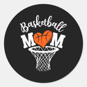 Adesivo Redondo Basquete Mãe Bonita Novidade Afetada Mulheres Moth