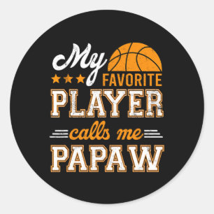 Adesivo Redondo Basquete Meu Jogador Favorito Me Chama De Papaw