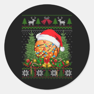 Adesivo Redondo Basquete Natal Ugly Family Oferece Amor Esporte