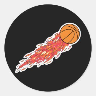 Adesivo Redondo basquete no fogo
