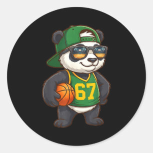 Adesivo Redondo Basquete Panda 67 Geração Alpha Gíria Srts Homens