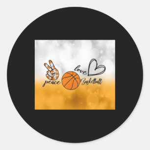 Adesivo Redondo Basquete Peace Love