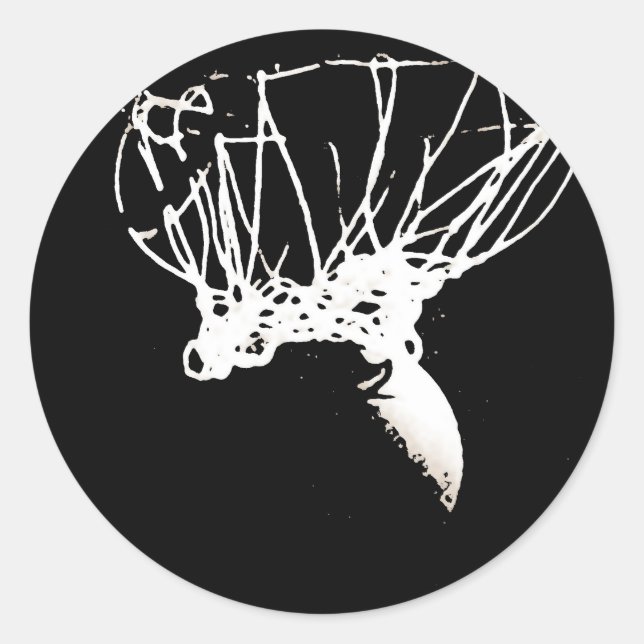 Adesivo Redondo Basquete Pop de Arte Branca Negro (Frente)