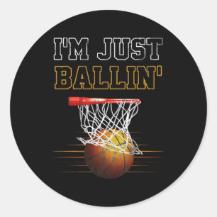 Adesivo Redondo Basquete, sou apenas o treinador da equipe de joga