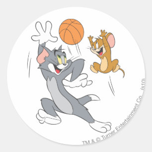 Adesivo Redondo Basquetebol 1 de Tom e de Jerry