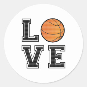 Adesivo Redondo Basquetebol do amor