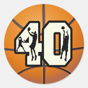 Adesivo Redondo Basquetebol do número 40