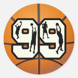 Adesivo Redondo Basquetebol do número 99