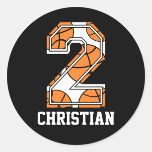 Adesivo Redondo Basquetebol personalizado número 2