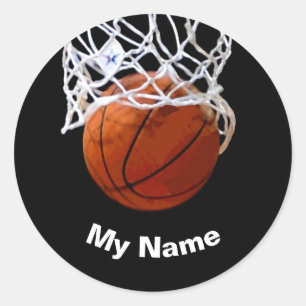 Adesivo Redondo Basquetebol Seu Nome Personalizado