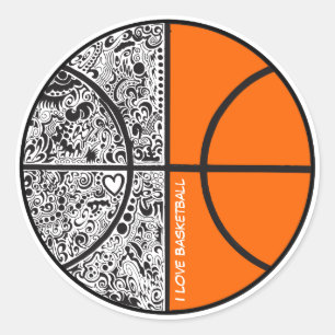 Adesivo Redondo Basquetebol tribal