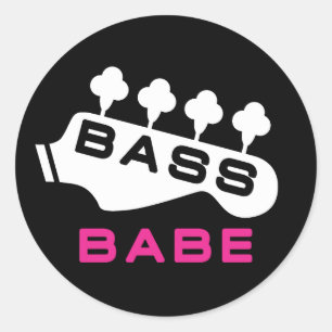 Adesivo Redondo Bass Babe Gift Para Garota assiste