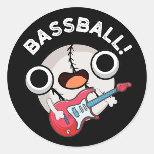Adesivo Redondo Bass Bass Funny Baseball Bass Dark BG