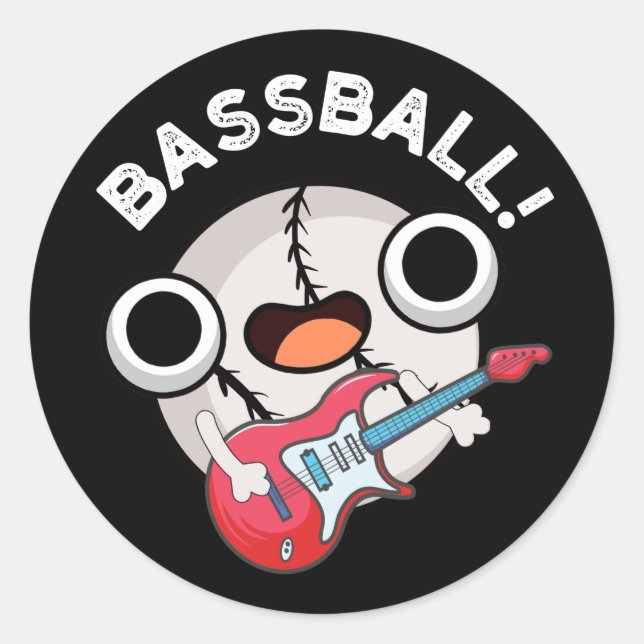 Adesivo Redondo Bass Bass Funny Baseball Bass Dark BG (Frente)