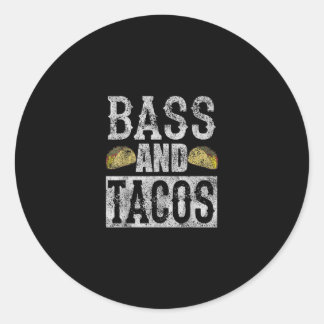 Adesivo Redondo Bass E Tacos Engraçados Taco Bass Guitarra