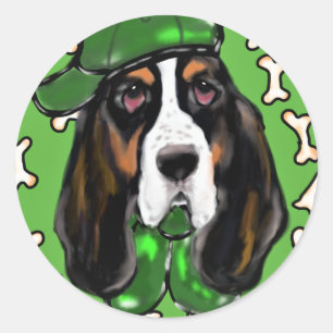 Adesivo Redondo Basset Hound