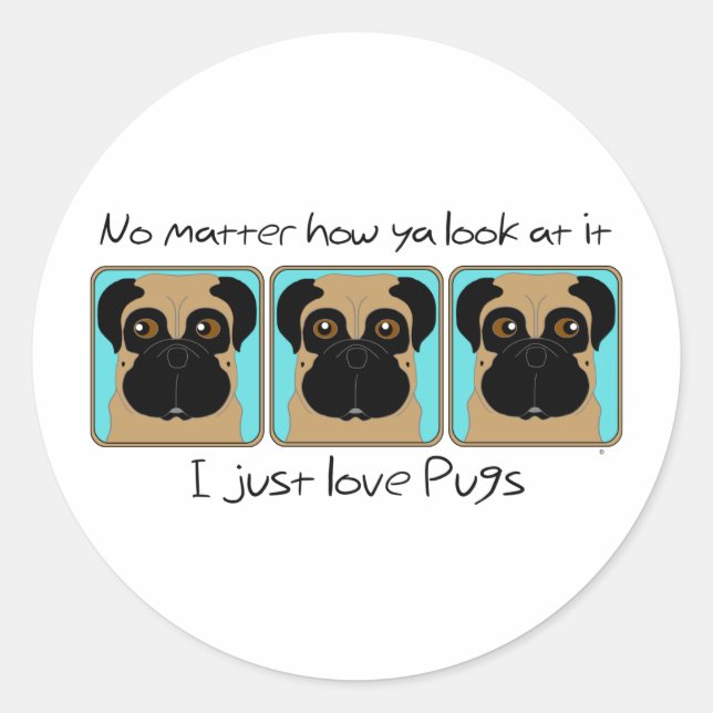 Adesivo Redondo Basta Amar Citação e Engraçados Olhando ao Redor (Frente)