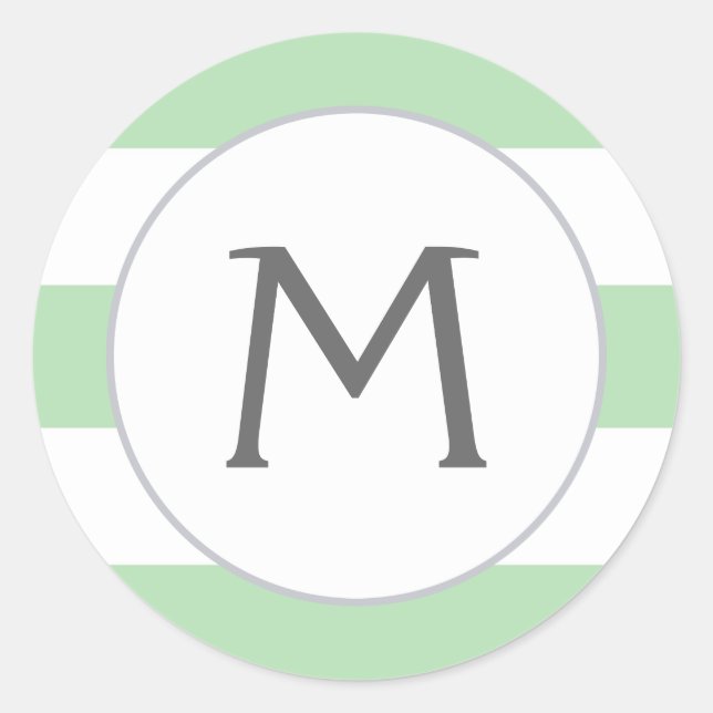 Adesivo Redondo Basta stripes Monogramas Vinhetas / Mint (Frente)
