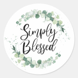Adesivo Redondo Bastante Abençoado Cristão Dizendo Verde