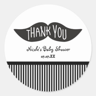 Adesivo Redondo Bastante Preto e Branco, Obrigado, Vinheiros