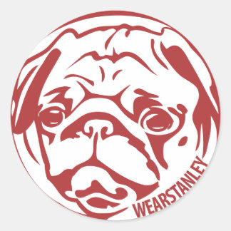 Adesivo Redondo bastão com caneta - vermelho