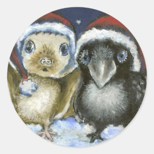 Adesivo Redondo Bastão e corvo