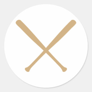 Adesivo Redondo bastões de beisebol cruzados