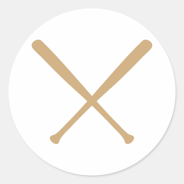 Adesivo Redondo bastões de beisebol cruzados (Frente)