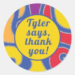 Adesivo Redondo Bat Bar Mitzvah Sticker Round Swirls