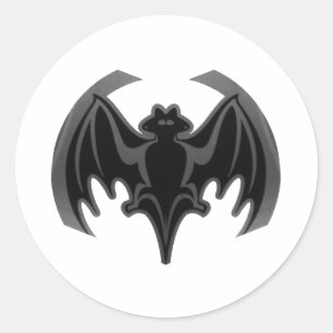 Adesivo Redondo Bat Black Inv The MUSEUM Zazzle Gifts