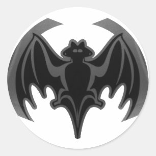 Adesivo Redondo Bat Black Inv The MUSEUM Zazzle Gifts