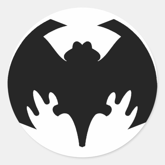 Adesivo Redondo Bat Black The MUSEUM Zazzle Gifts (Frente)