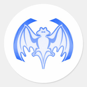 Adesivo Redondo Bat Blue Inv The MUSEUM Zazzle Gifts