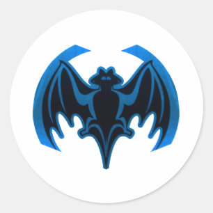 Adesivo Redondo Bat Blue O MUSEUM Zazzle dá presentes