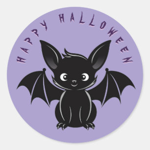 Adesivo Redondo Bat Bonito do Halloween