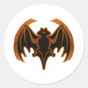 Adesivo Redondo Bat Brown O MUSEUM Zazzle dá presentes