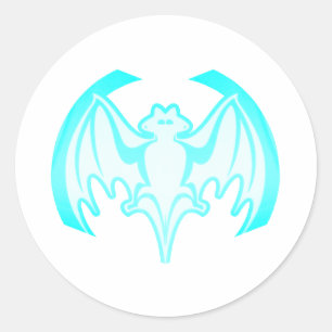 Adesivo Redondo Bat Cyan Inv The MUSEUM Zazzle Gifs
